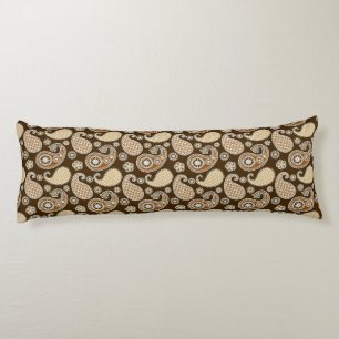 Paisley-Muster, Schokolade Brown und Tan Seitenschläferkissen