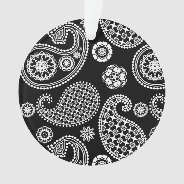 Paisley-Muster, Schwarz und Weiß Ornament (Vorderseite)