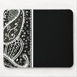 Paisley-Muster-schwarze u. weiße Mausunterlage Mousepad