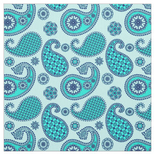 Paisley-Muster, Türkis, Aqua und Marine Stoff