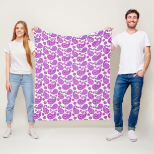Paisley-Muster, violett, lila und weiß Fleecedecke
