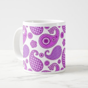 Paisley-Muster, violett, lila und weiß Jumbo-Tasse