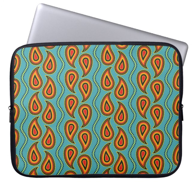 Paisley-Muster, Ziergewebe-Struktur indian s Laptopschutzhülle (Vorderseite)