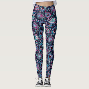 Paisley Musterblau lila Yoga Hose Leggings