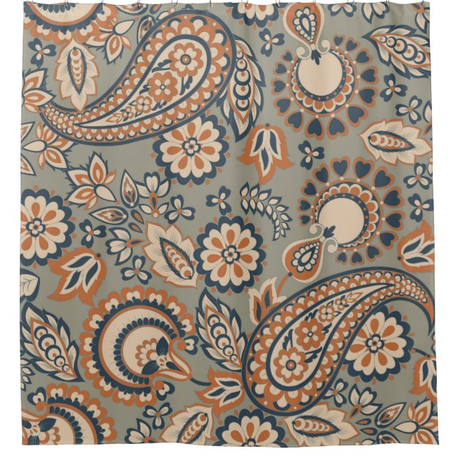 Paisley nahtlos Vintages Muster. Vintager Hintergr Duschvorhang (Vorderseite)