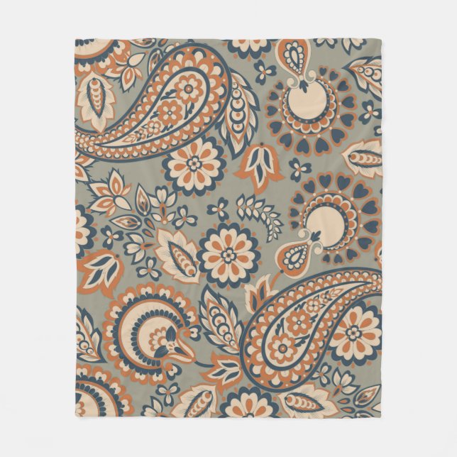 Paisley nahtlos Vintages Muster. Vintager Hintergr Fleecedecke (Vorderseite)