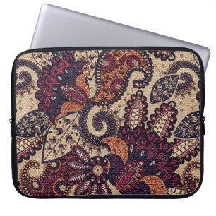 Paisley nahtlose Muster mit dekorativem fl Laptopschutzhülle