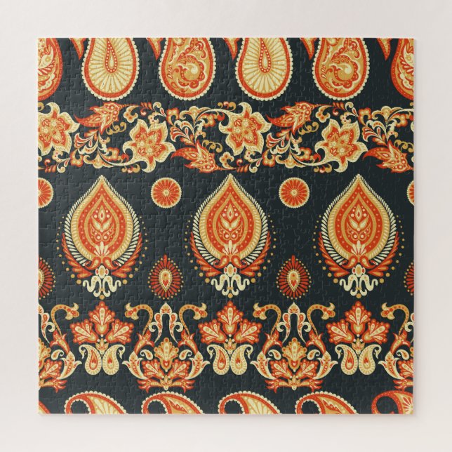Paisley Oriental Ethnic Stoff Puzzle (Vertikal)