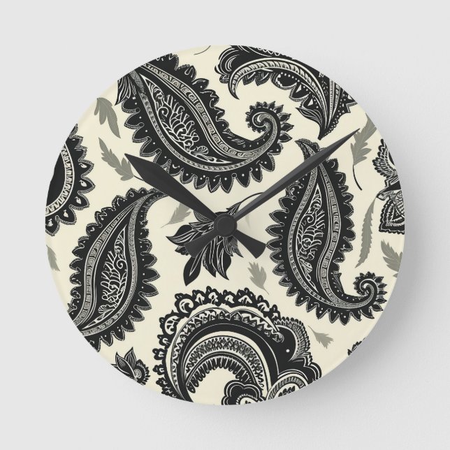 Paisley Palaces Runde Wanduhr (Vorderseite)