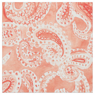 PAISLEY-PARTY Boho orange Watercolor-Muster Stoff