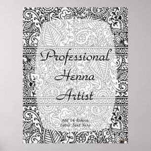 Paisley Passion - Black (Henna) Poster