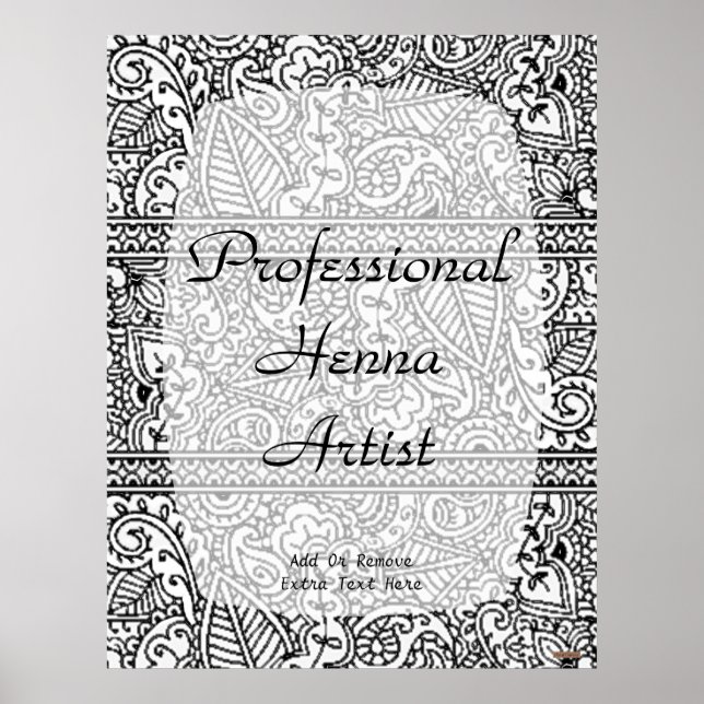 Paisley Passion - Black (Henna) Poster (Vorne)