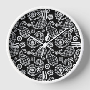Paisley pattern, Black and White Uhr