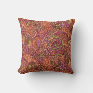 Paisley Pattern in Rot und Lila Kissen