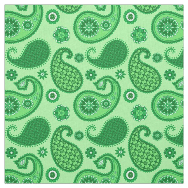 Paisley Pattern, Jade und Emerald Green Stoff (Muster)
