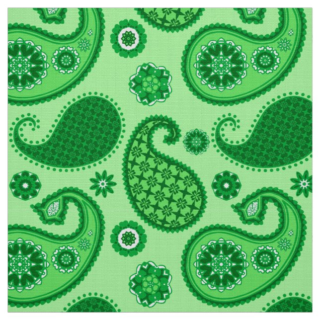 Paisley Pattern, Jade und Emerald Green Stoff (Muster)