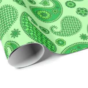 Paisley Pattern, Limon und Emerald Green Geschenkpapier