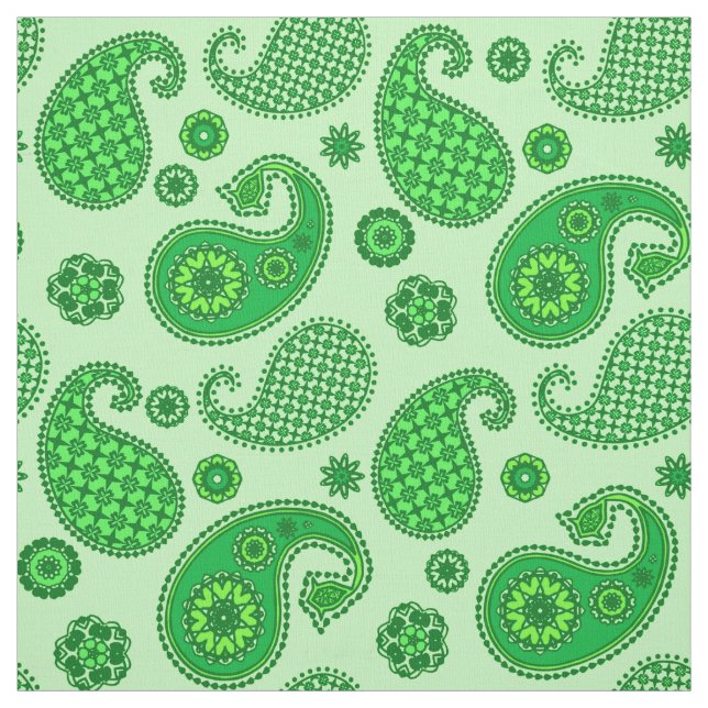 Paisley Pattern, Limon und Emerald Green Stoff (Muster)