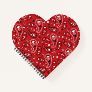 Paisley Pattern mit rotem Hintergrund-23214 Notizbuch