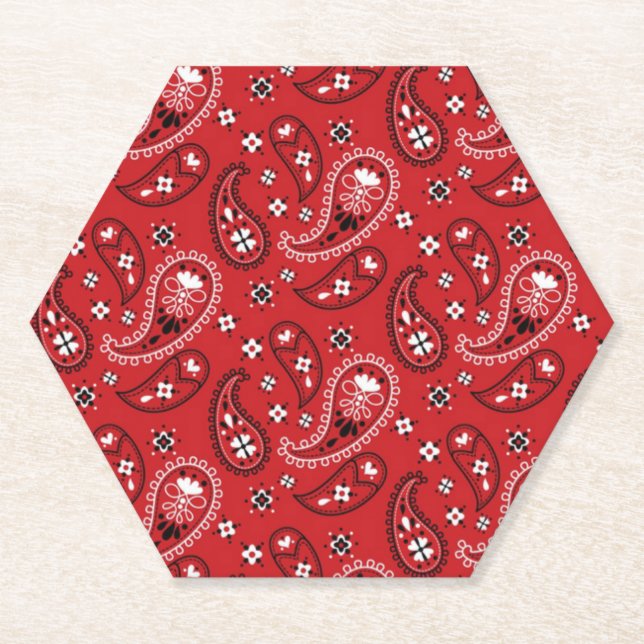 Paisley Pattern mit rotem Hintergrund-23214 Untersetzer (Vorderseite)