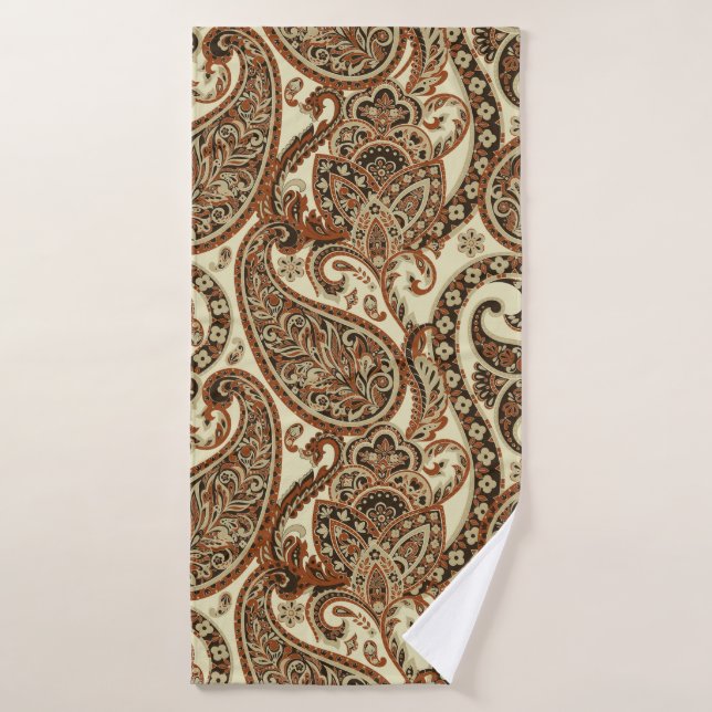 Paisley Pattern. Nahtloser asiatischer Textilhinte Badehandtuch (Badehandtuch)