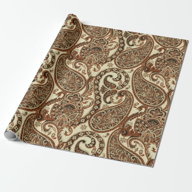 Paisley Pattern. Nahtloser asiatischer Textilhinte Geschenkpapier (Ungerollt)