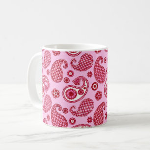 Paisley Pattern, Peppermint Pink und Weiß Kaffeetasse