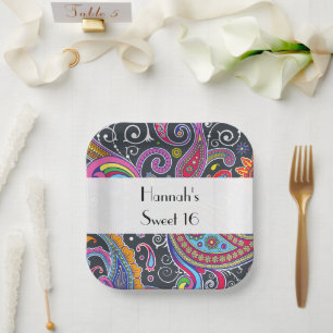 Paisley Pattern, Perserpaisley, Boteh, Sweet 16 Pappteller