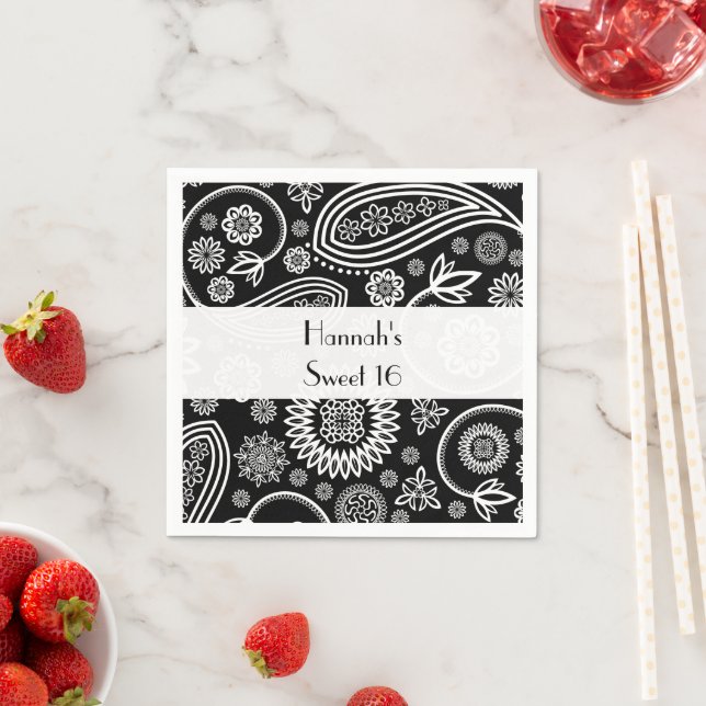 Paisley Pattern, Perserpaisley, Boteh, Sweet 16 Serviette (Beispiel)