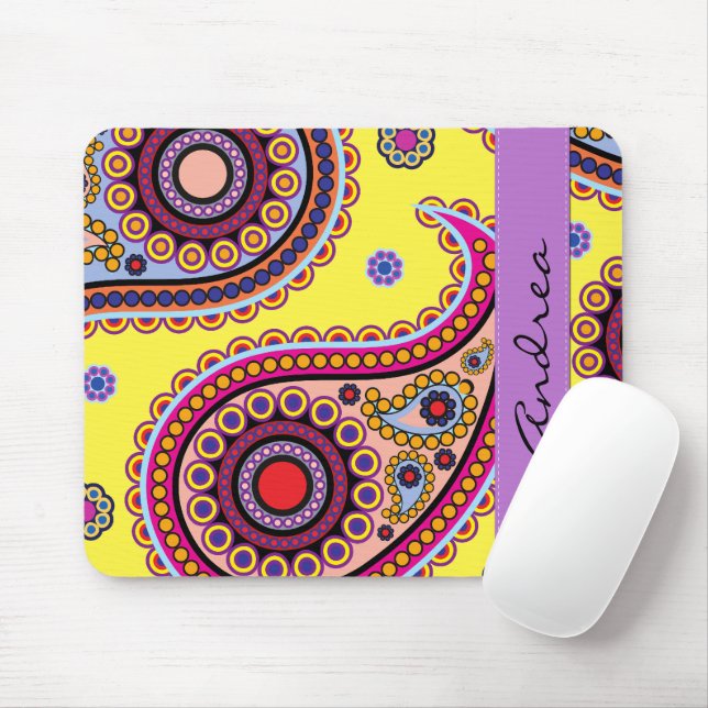 Paisley Pattern, Persian Paisley, Boteh, Ihr Name Mousepad (Mit Mouse)