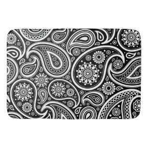Paisley Pattern, Persisch Paisley, Schwarz und Wei Badematte