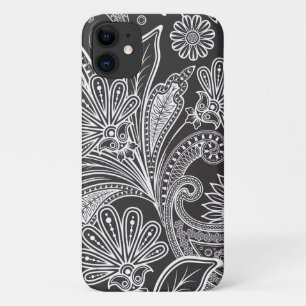 Paisley Pattern, Persisch Paisley, Schwarz und Wei Case-Mate iPhone Hülle