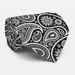 Paisley Pattern, Persisch Paisley, Schwarz und Wei Krawatte