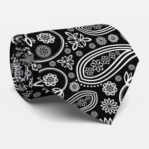 Paisley Pattern, Persisch Paisley, Schwarz und Wei Krawatte