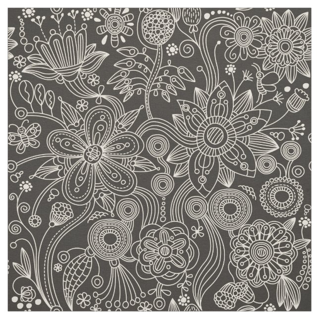 Paisley Pattern, Persisch Paisley, Schwarz und Wei Stoff (Muster)