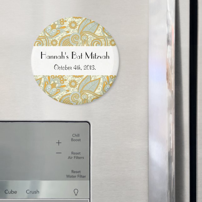 Paisley Pattern, Persisches Paisley, Bat Mitzvah Magnet (In Situ (Kühlschrank))