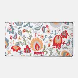 Paisley Pattern Personalisierter Skriptname Schreibtischunterlage