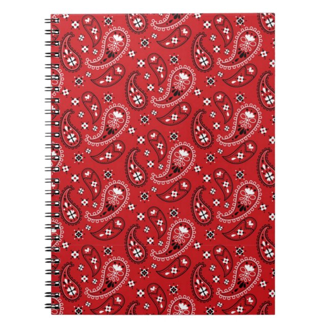 Paisley Pattern Red Background-98567 Notizblock (Vorderseite)