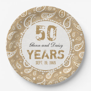 Paisley Pattern zum 50. Geburtstag der Golden Wedd Pappteller