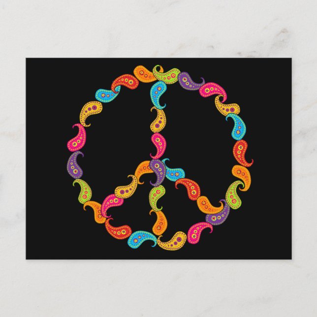 Paisley Peace Postkarte (Vorderseite)