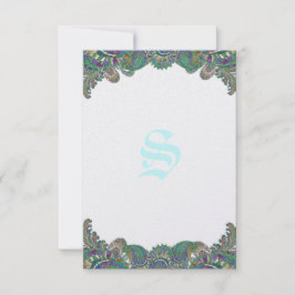 Paisley Peacock Colors Hochzeitskarten Einladung