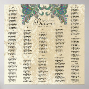 Paisley Peacock - Größe 35 x 35 verwenden (200 Gäs Poster