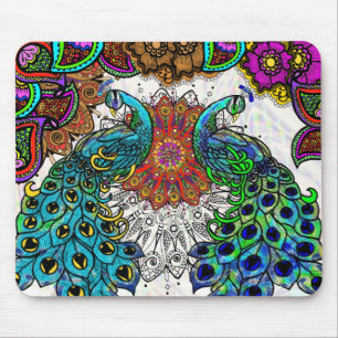 Paisley Peacocks Mousepad