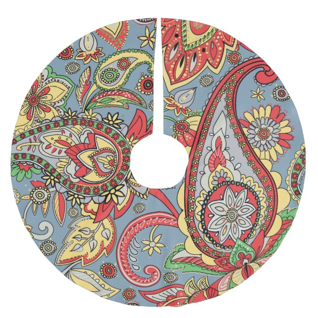 Paisley Perfection: Orientales Vintages Muster Polyester Weihnachtsbaumdecke (Vorderseite)