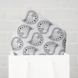 Paisley Petal Rhythm schwarze Linien Seidenpapier