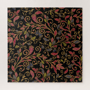 Paisley-Pflanzen-Vintage-Mischung Puzzle