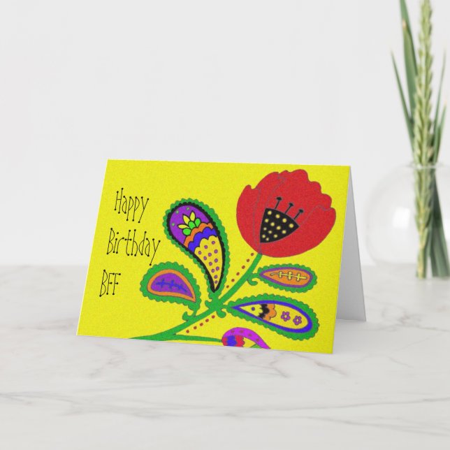 Paisley Poppy Karte (Vorderseite)