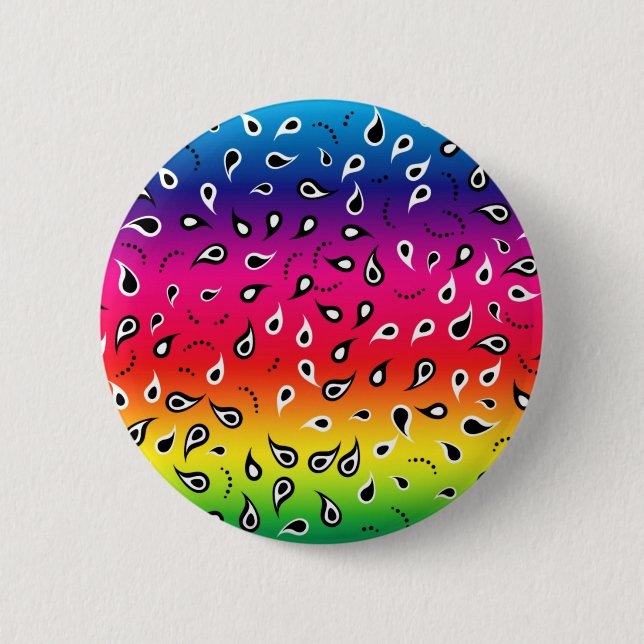 Paisley Rainbow Button (Vorderseite)