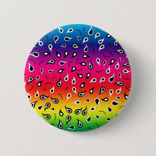 Paisley Rainbow Button