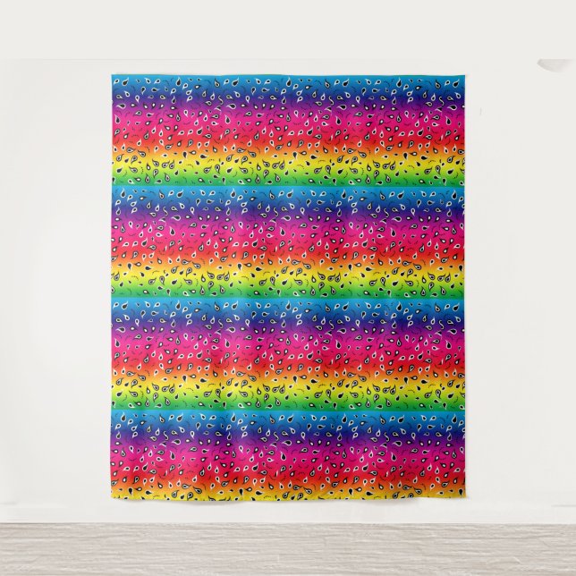 Paisley Rainbow Wandteppich (Vorderseite)